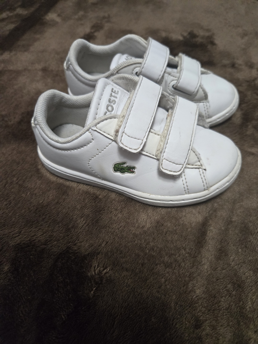 Lacoste Kids White Velcro Sneakers